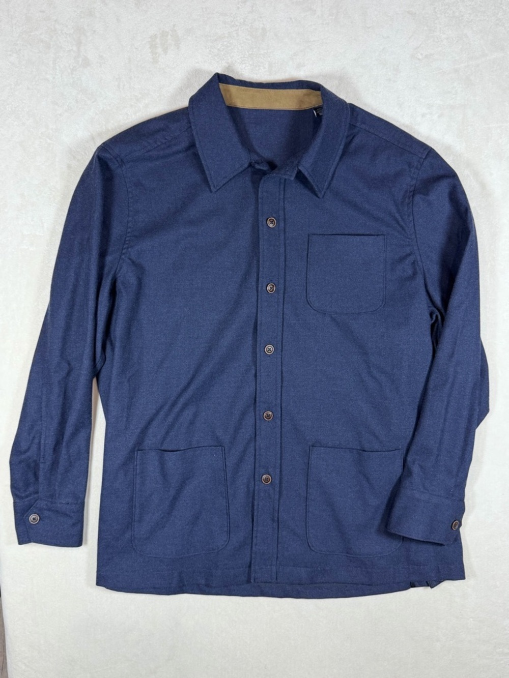 Hart Schaffner Marx XXL Stretch Cotton Chore Coat Navy Button-Front Shirt Jacket